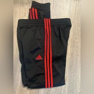 Adidas Black and Red Sweatpants with Elastic Waistband